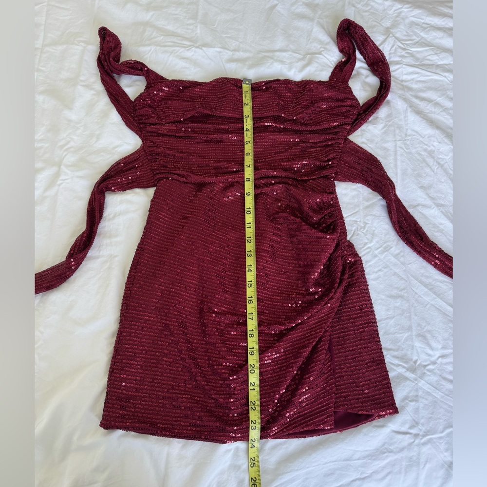 Lucy in the Sky Burgundy Sequin Mini Dress - Picture 15 of 15